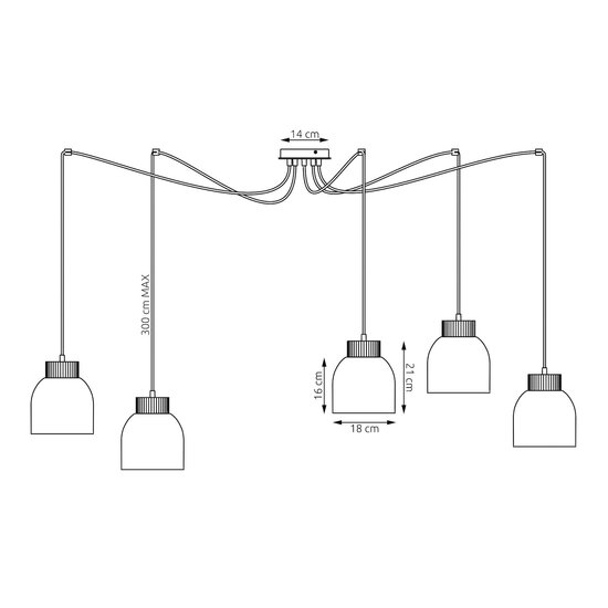 Emibig Emibig KRU 5 BLACK - Scandinavische hanglamp voor elke ruimte