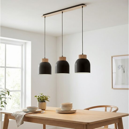 Emibig Emibig VIGO 3 BLACK - Lampe suspendue scandinave élégante pour tous les espaces