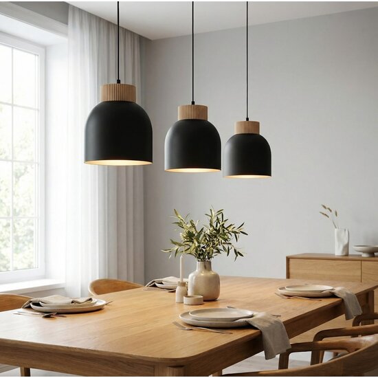 Emibig Emibig VIGO 3 BLACK - Lampe suspendue scandinave élégante pour tous les espaces