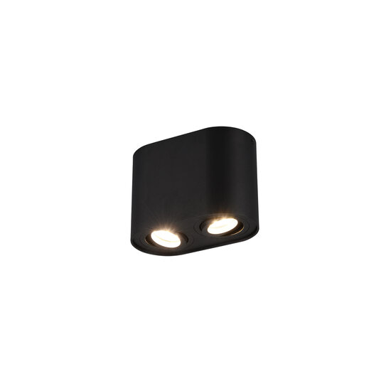 Trio Lighting Foco de techo dúo orientable negro mate 2xGU10 - Iluminación ideal para cualquier espacio