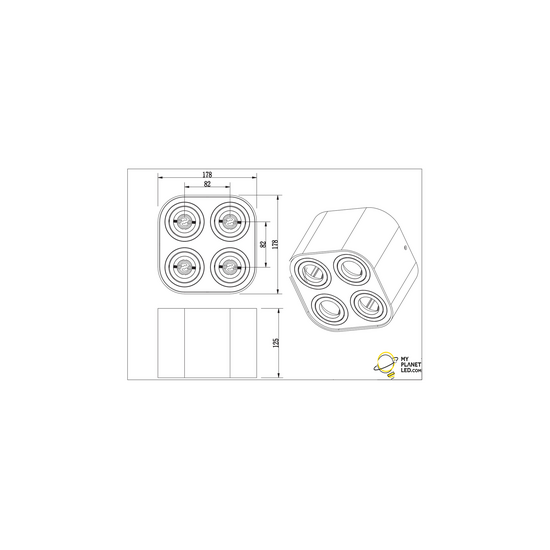 Trio Lighting Spot de plafond quartet noir mat orientable 4xGU10 - Solution d'éclairage idéale pour chaque espace