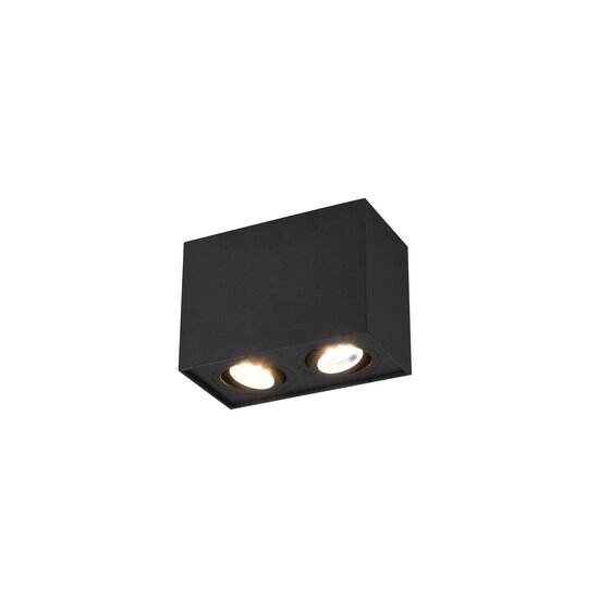 Trio Lighting Enger, drehbarer mattschwarzer Duo-Deckenspot GU10 - Ideal für moderne Innenräume