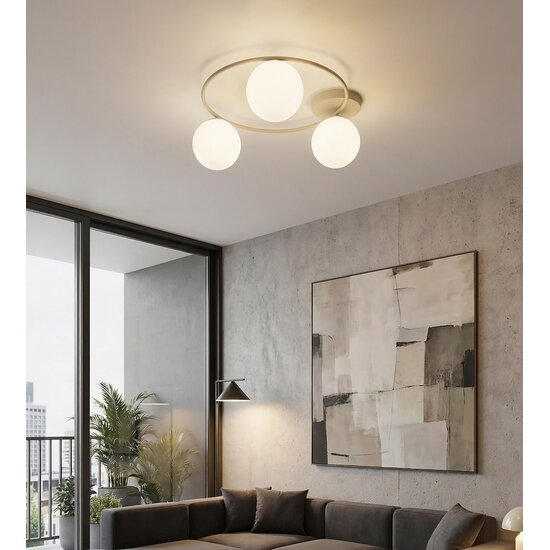 Emibig Emibig SOPRA 3 MOKKA OPAL - Moderne plafondlamp voor sfeervolle verlichting