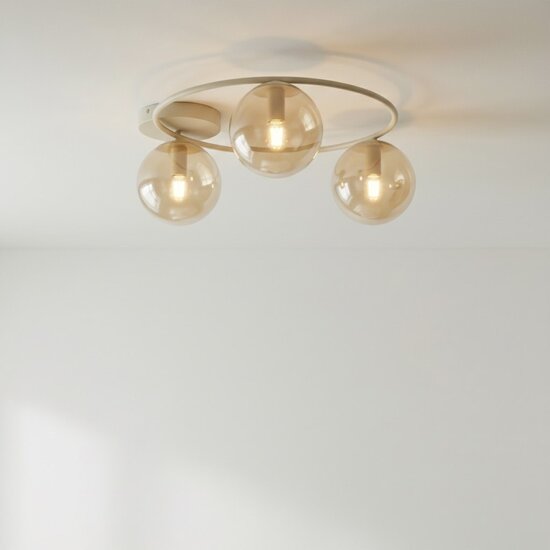 Emibig Emibig SOPRA 3 MOKKA AMBER - Moderne plafondlamp voor sfeervolle verlichting