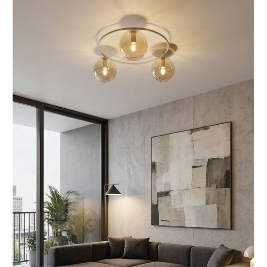 Emibig Emibig SOPRA 3 MOKKA AMBER - Moderne plafondlamp voor sfeervolle verlichting