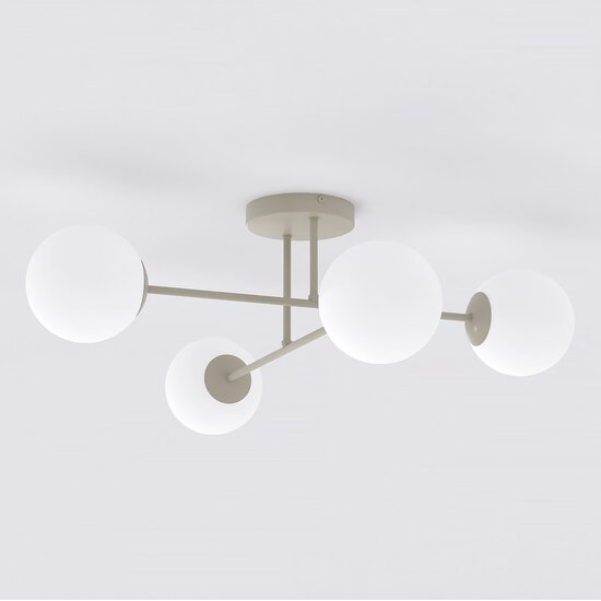 Emibig Emibig ROMA 4 MOKKA OPAL - Moderne plafondlamp voor sfeervolle verlichting