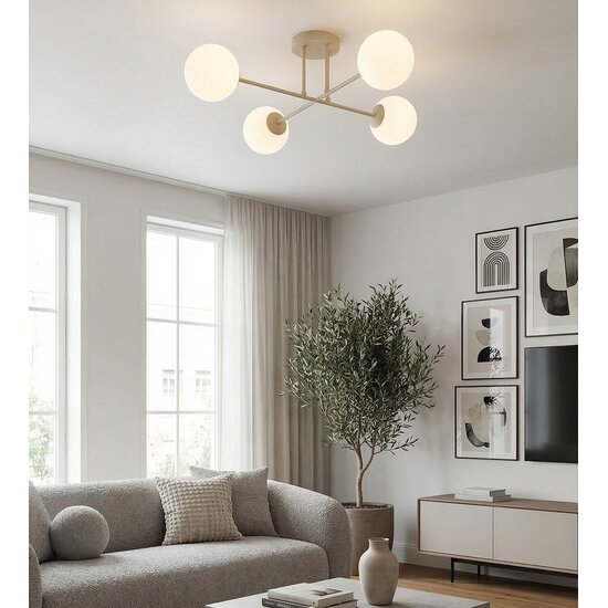 Emibig Emibig ROMA 4 MOKKA OPAL - Modern ceiling lamp for stylish lighting
