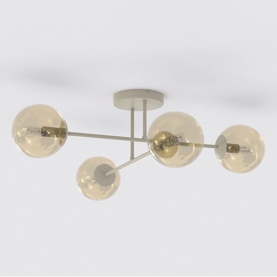 Emibig Emibig ROMA 4 MOKKA AMBER - Modern ceiling lamp for stylish lighting