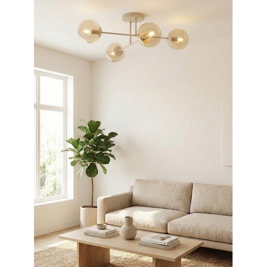Emibig Emibig ROMA 4 MOKKA AMBER - Moderne Deckenlampe für stilvolle Beleuchtung