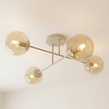 Emibig Emibig ROMA 4 MOKKA AMBER - Moderne plafondlamp voor sfeervolle verlichting