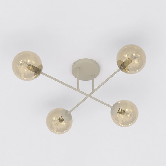 Emibig Emibig ROMA 4 MOKKA AMBER - Lámpara de techo moderna para una iluminación elegante