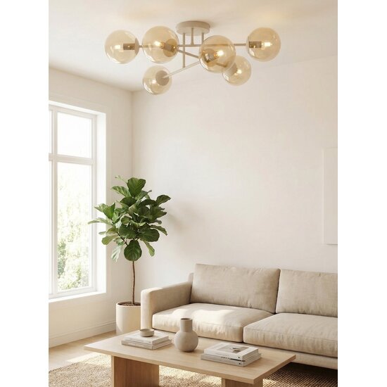 Emibig Emibig ROMA 6 MOKKA AMBER - Modern ceiling lamp for stylish lighting