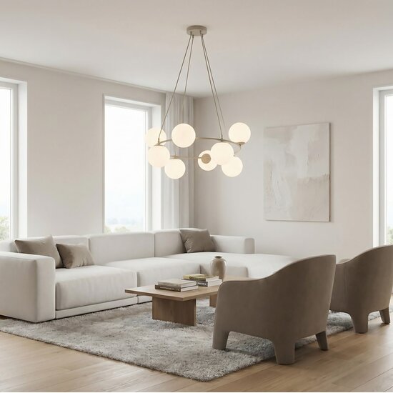 Emibig Emibig AZURA 8 MOKKA OPAL - Lámpara colgante elegante para cualquier espacio