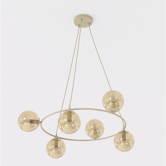 Emibig Emibig AZURA 6 MOKKA AMBER - Lampe suspendue élégante pour des espaces chaleureux