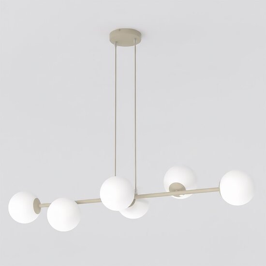 Emibig Emibig MAGNUS 6 MOKKA OPAL - Moderne hanglamp voor sfeervolle verlichting
