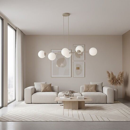 Emibig Emibig MAGNUS 6 MOKKA OPAL - Moderne Pendelleuchte für stilvolle Beleuchtung