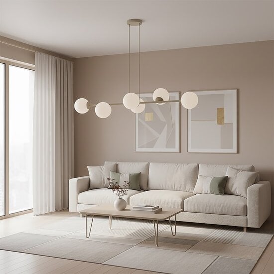 Emibig Emibig MAGNUS 6 MOKKA OPAL - Modern pendant lamp for stylish lighting