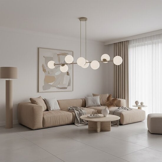Emibig Emibig MAGNUS 8 MOKKA OPAL - Moderne hanglamp voor sfeervolle verlichting