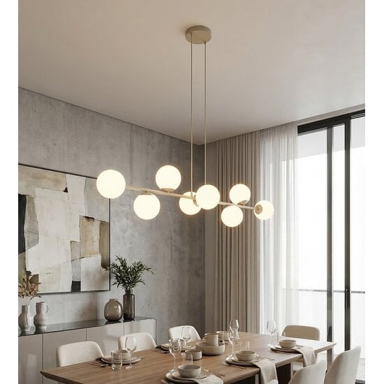 Emibig Emibig MAGNUS 8 MOKKA OPAL - Moderne hanglamp voor sfeervolle verlichting