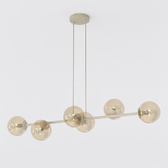 Emibig Emibig MAGNUS 6 MOKKA AMBER - Lampe suspendue moderne pour une ambiance chaleureuse