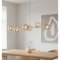 Emibig Emibig MAGNUS 6 MOKKA AMBER - Moderne hanglamp voor sfeervolle verlichting