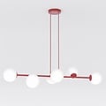Emibig Emibig MAGNUS 6 BURGUNDY OPAL - Moderne hanglamp voor sfeervolle verlichting