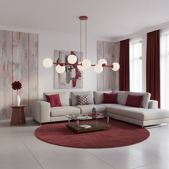 Emibig Emibig MAGNUS 8 BURGUNDY OPAL - Modern pendant lamp for stylish lighting