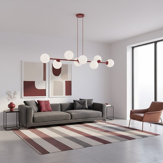 Emibig Emibig MAGNUS 8 BURGUNDY OPAL - Lampe suspendue moderne pour un éclairage élégant