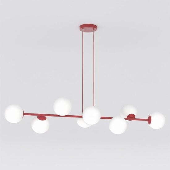 Emibig Emibig MAGNUS 8 BURGUNDY OPAL - Moderne hanglamp voor sfeervolle verlichting