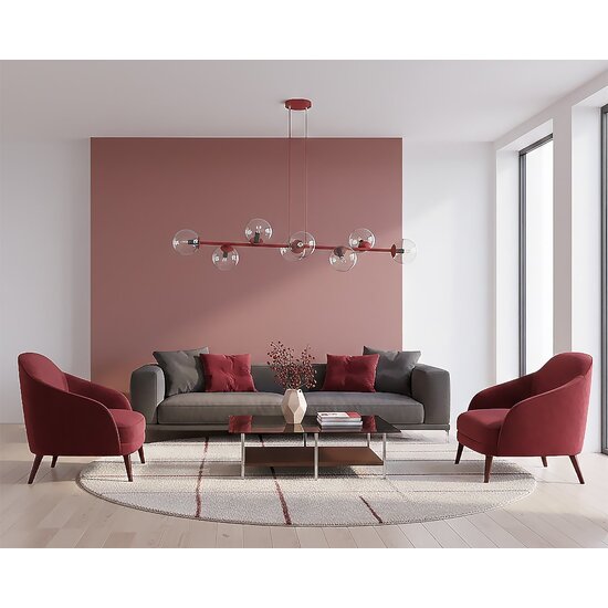 Emibig Emibig MAGNUS 8 BURGUNDY TRANSPARENT - Modern pendant lamp for stylish lighting