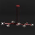 Emibig Emibig MAGNUS 8 BURGUNDY TRANSPARENT - Lámpara colgante moderna para una iluminación elegante