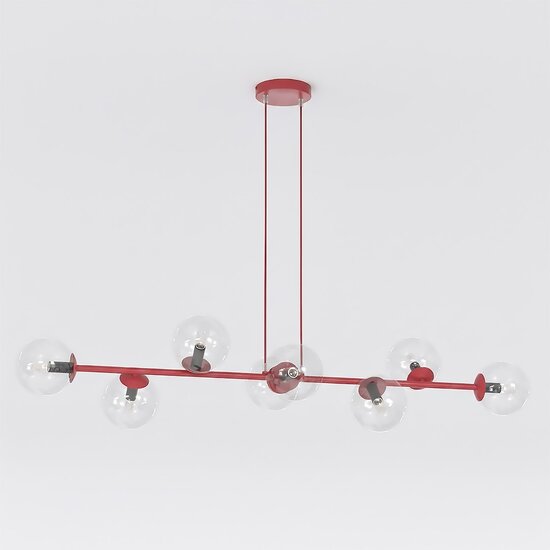 Emibig Emibig MAGNUS 8 BURGUNDY TRANSPARENT - Lampe suspendue moderne pour un éclairage élégant