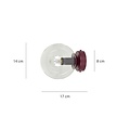 Emibig Emibig MAGNUS K1 BURGUND TRANSPARENT - Moderne wandlamp voor sfeervolle verlichting