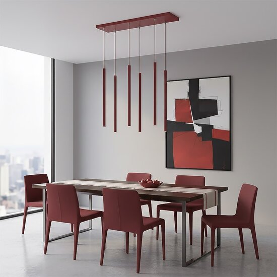 Emibig Emibig SELTER 6 BURGUNDY - Lampe suspendue moderne pour un éclairage élégant