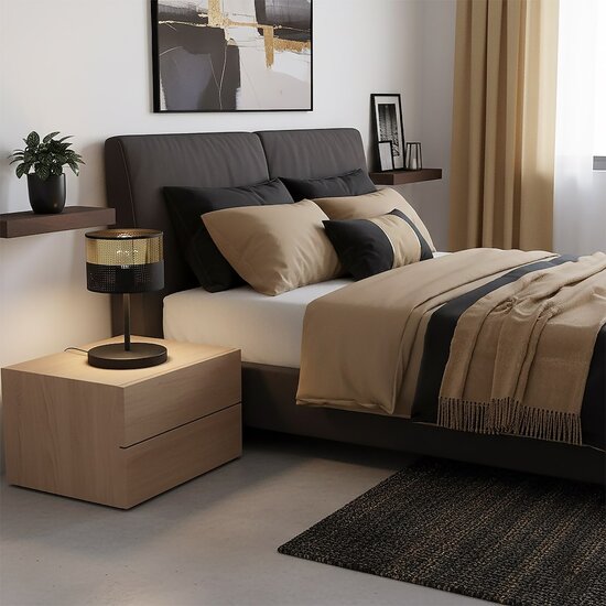 Emibig Emibig LUX LN1 BL GOLD - Lámpara de mesa moderna para una atmósfera elegante
