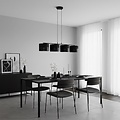 Emibig Emibig KARBON 4 BLACK - Minimalist pendant lamp for any space