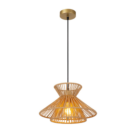 LUCIDE LUCIDE TASMAN - Lámpara colgante de madera natural con E27