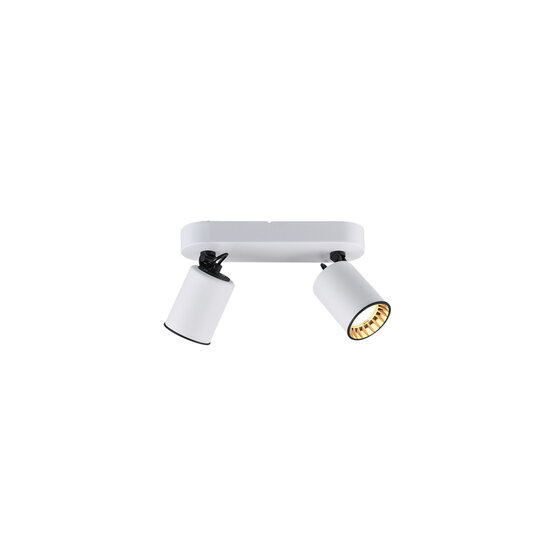 Foco de techo de acento Duo blanco/negro 2xGU10 blanco mate