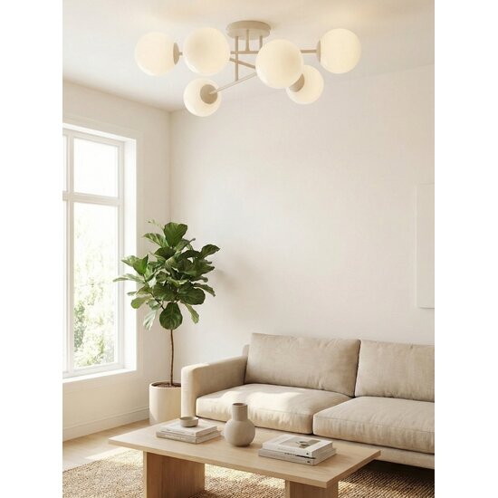 Emibig Emibig ROMA 6 MOKKA OPAL - Moderne plafondlamp voor sfeervolle verlichting