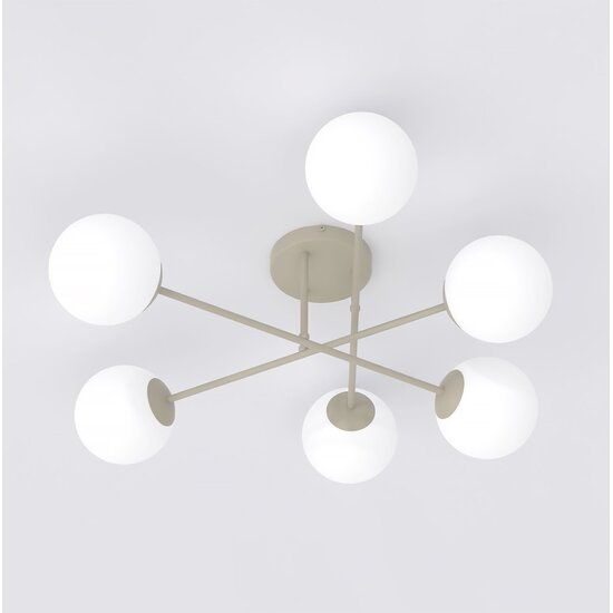 Emibig Emibig ROMA 6 MOKKA OPAL - Moderner Deckenleuchte für stilvolle Beleuchtung