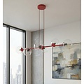 Emibig Emibig MAGNUS 6 BURGUNDY TRANSPARENT - Lampe suspendue moderne pour un éclairage élégant