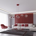 Emibig Emibig MAGNUS 6 BURGUNDY TRANSPARENT - Lámpara colgante moderna para una iluminación elegante