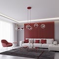 Emibig Emibig MAGNUS 6 BURGUNDY TRANSPARENT - Modern pendant lamp for stylish lighting