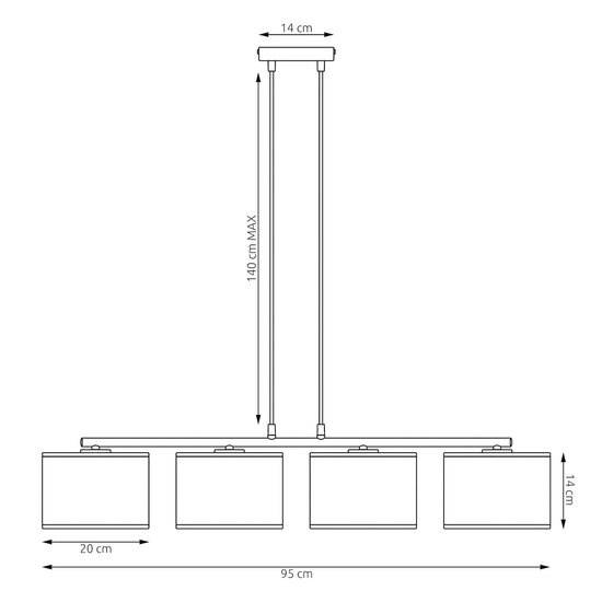 Emibig Emibig ECO 4 BL BLACK - Minimalistische Pendelleuchte für jeden Raum