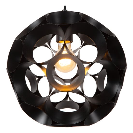 LUCIDE LUCIDE HANNELORE - Suspension - Ø 30 cm - 1xE27 - Noir - Idéal pour créer une ambiance chaleureuse à l'intérieur