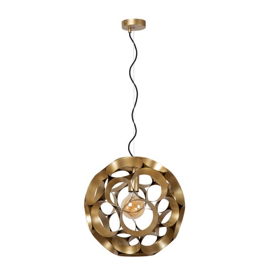 LUCIDE LUCIDE HANNELORE - Pendant Lamp - Ø 40 cm - 1xE27 - Matte Gold / Brass - Perfect for creating a cozy atmosphere