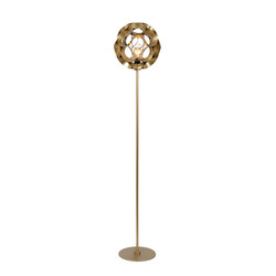 LUCIDE HANNELORE - Lampe sur pied - Ø 40 cm - 1xE27 - Or Mat / Laiton