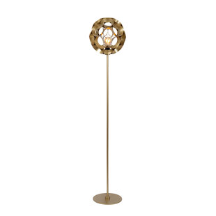 LUCIDE HANNELORE - Vloerlamp - Ø 40 cm - 1xE27 - Mat Goud / Messing