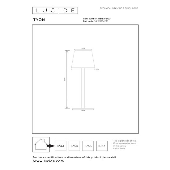 LUCIDE LUCIDE TYON - Tischlampe Außen - Perfekt für stimmungsvolle Außenbereiche