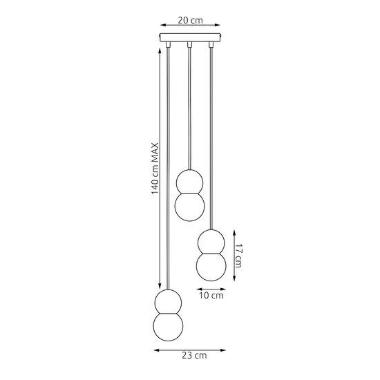 Emibig Emibig LOOP 3 BLACK - Scandinavian pendant lamp for any space